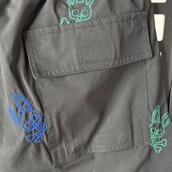 🐰 Psycho Bunny Ligon Embroidered Swim Trunks XS Men's Logo Pattern 🐰 - Picture 8 of 12